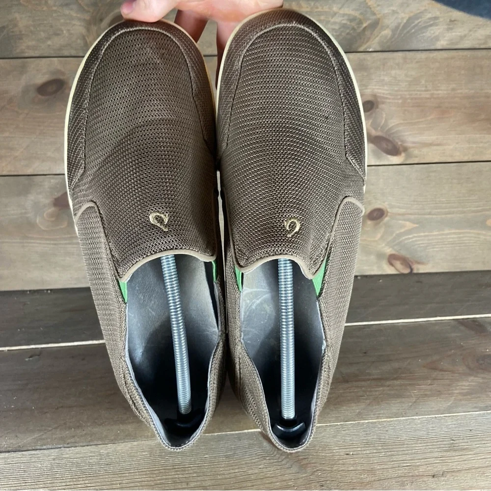 Olukai nohea mesh Mens size 11 shoes brown slip on comfort sneakers